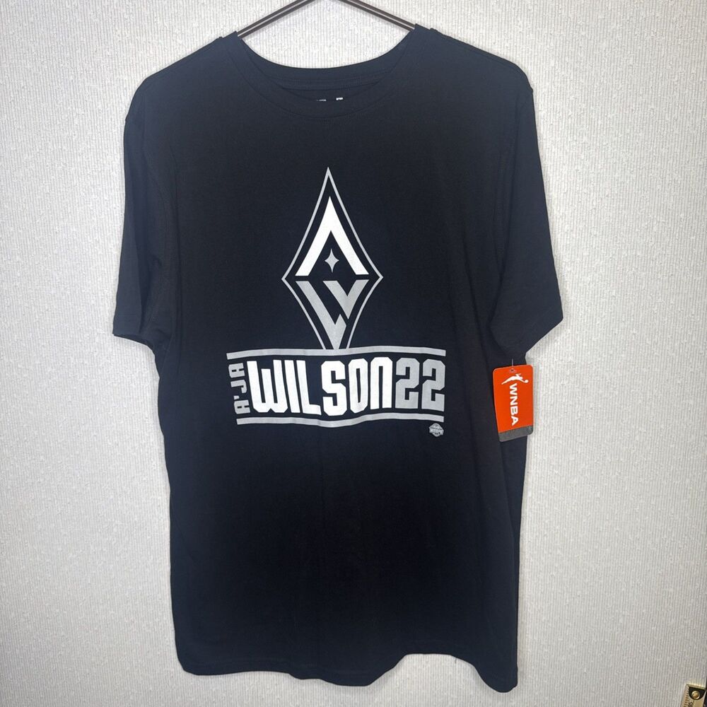 Las Vegas Aces Aja Wilson 22 WNBA Womens Size Large L Black T-Shirt Graphic NWT